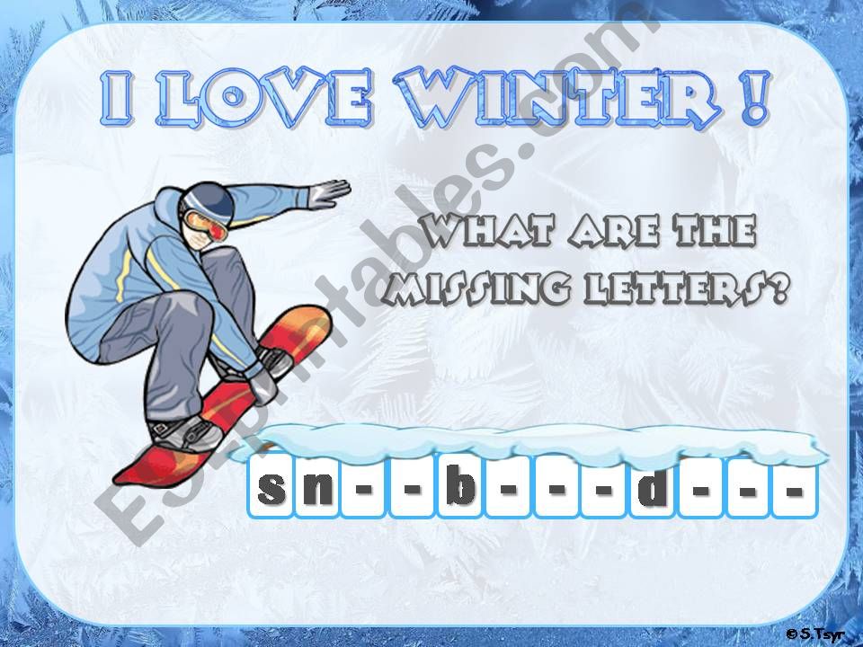 Winter vocab spelling activity