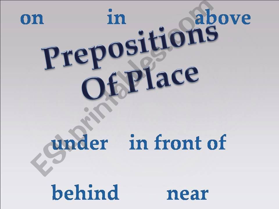 Prepositions Of Place powerpoint