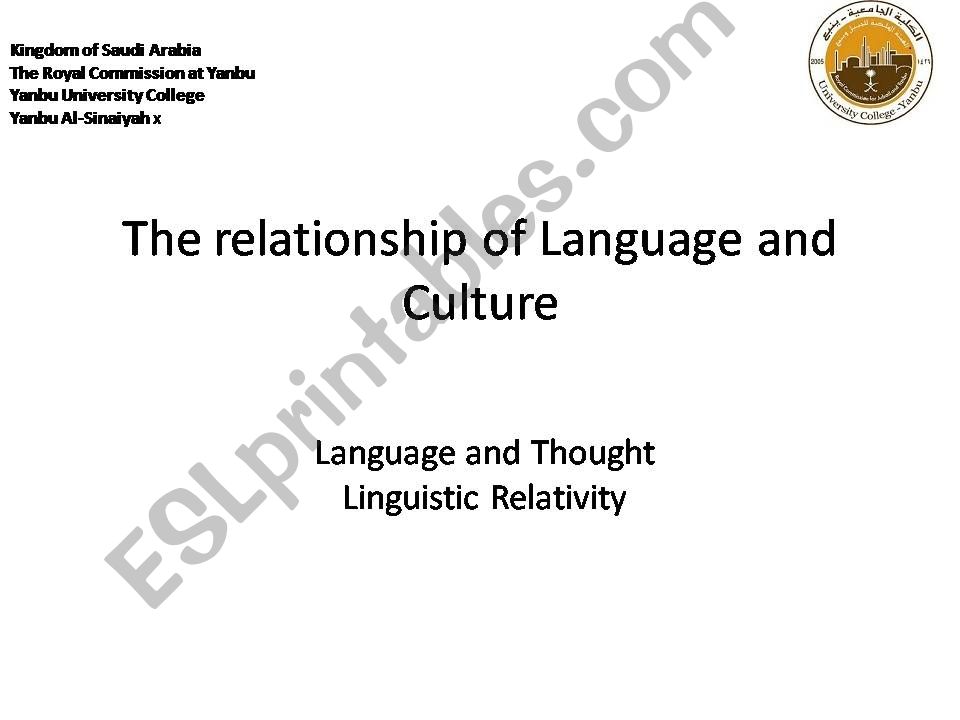The relationship of Language and Culture