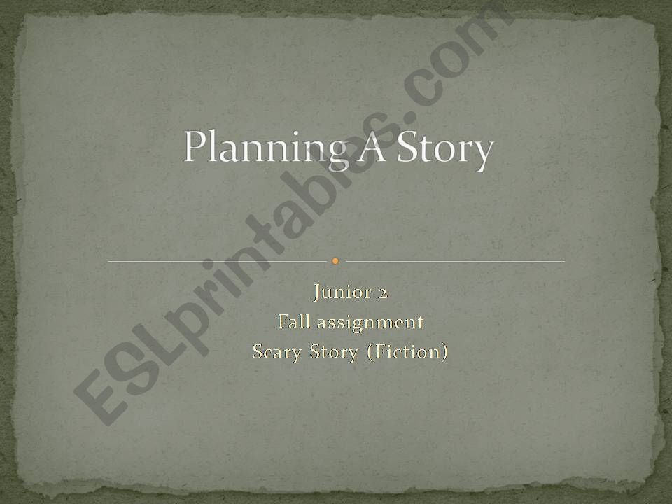 Planning A Scary Story powerpoint
