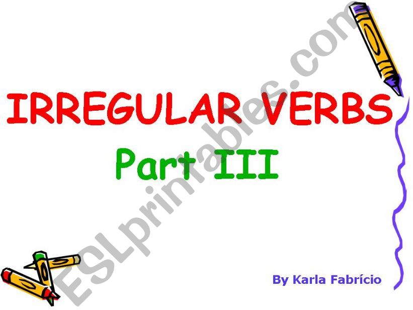 Irregular Verbs (3/5) powerpoint
