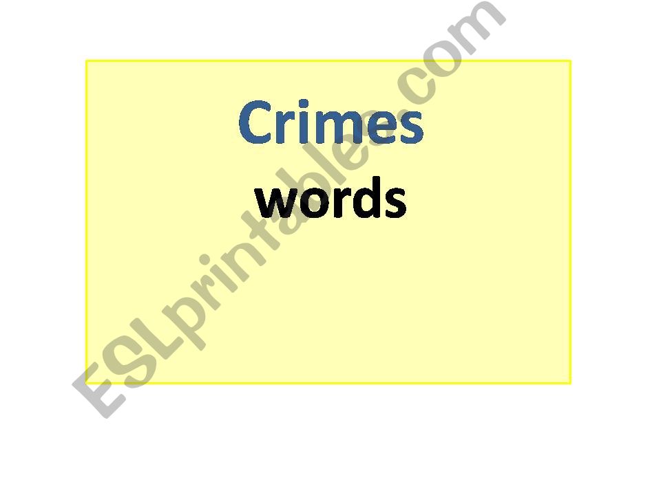 crimes words powerpoint