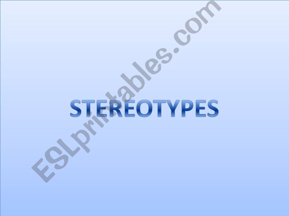 STERYOTUPES powerpoint