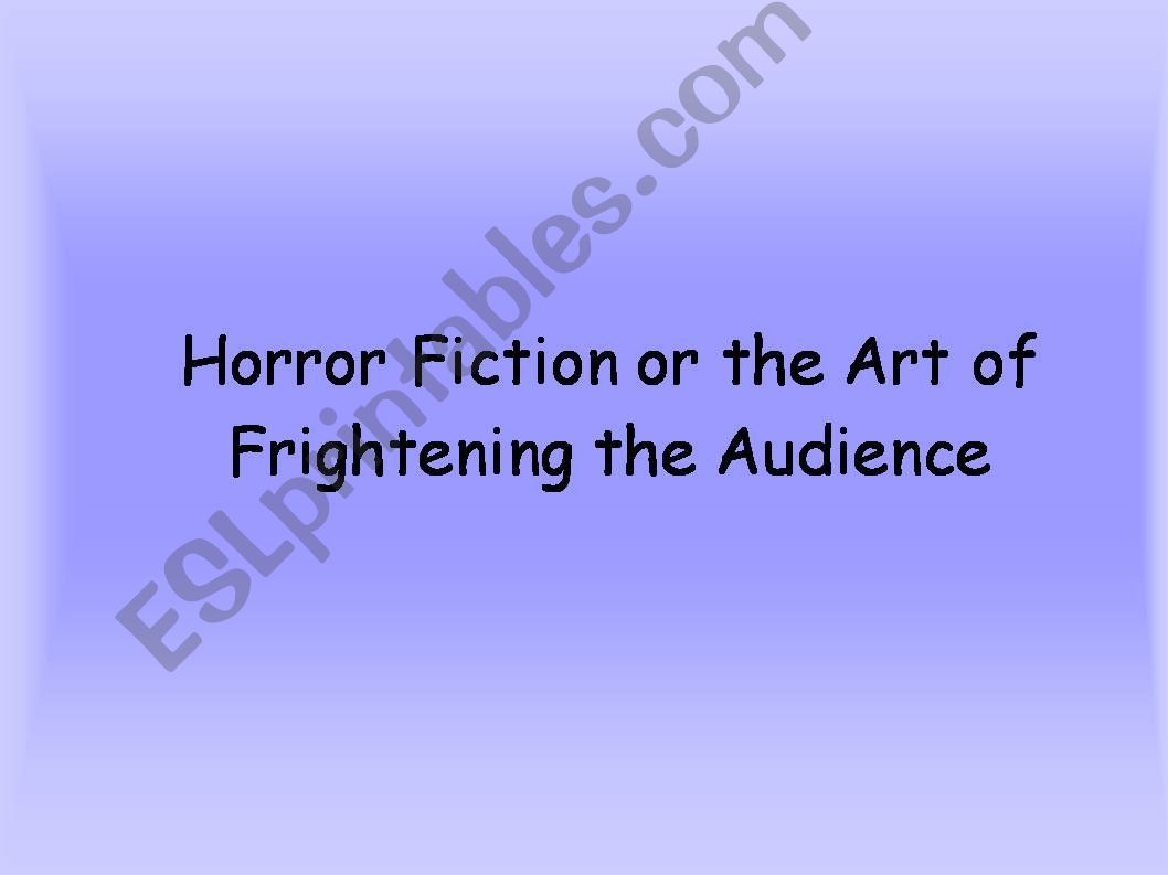 Gothic fiction elements powerpoint