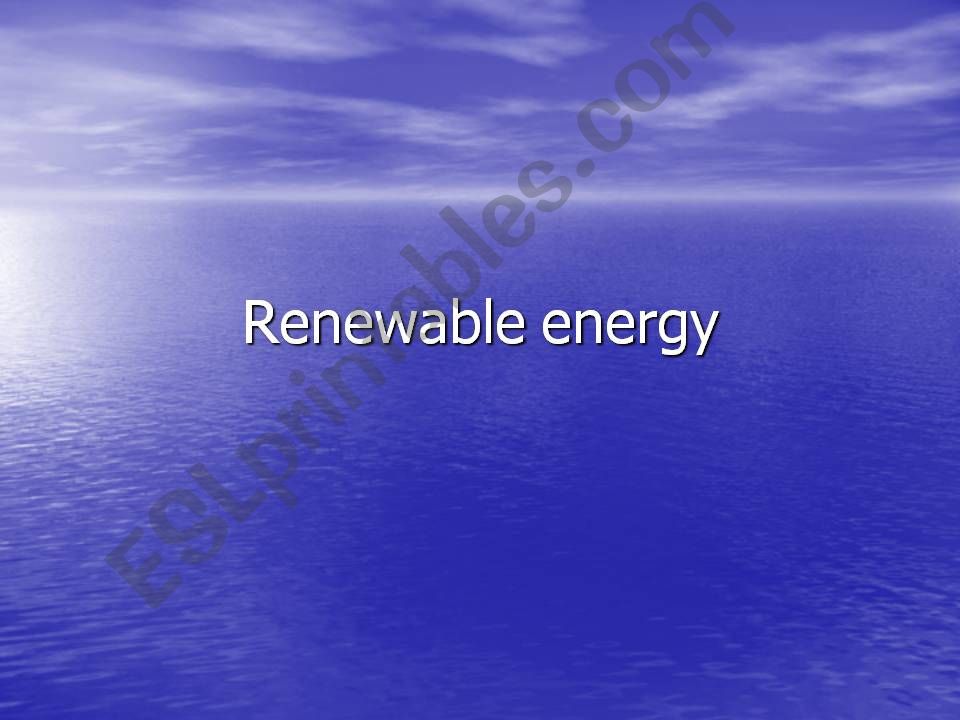 Renewable energy powerpoint
