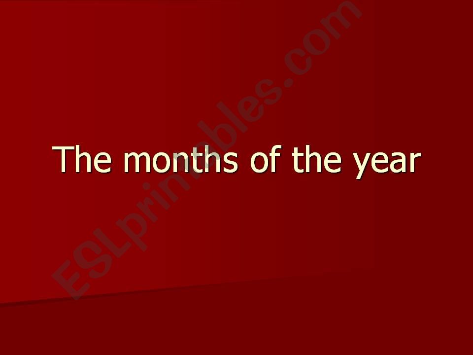 Months of the year presentation
