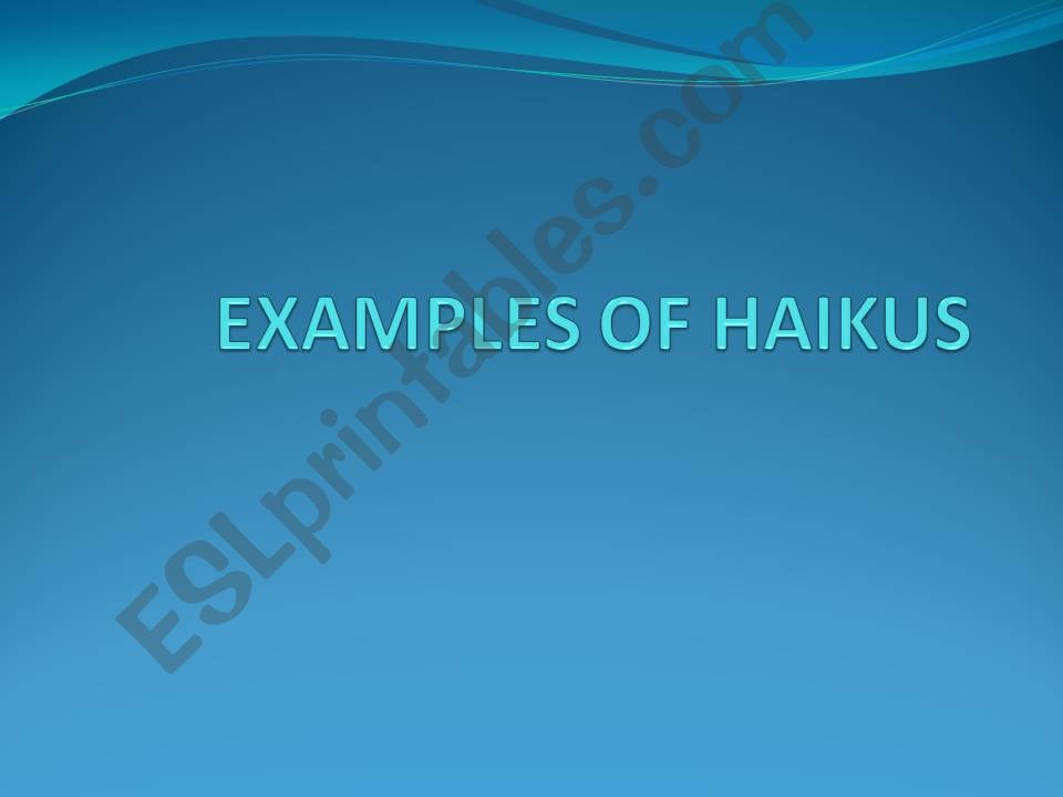 HAIKU ACTIVITY powerpoint