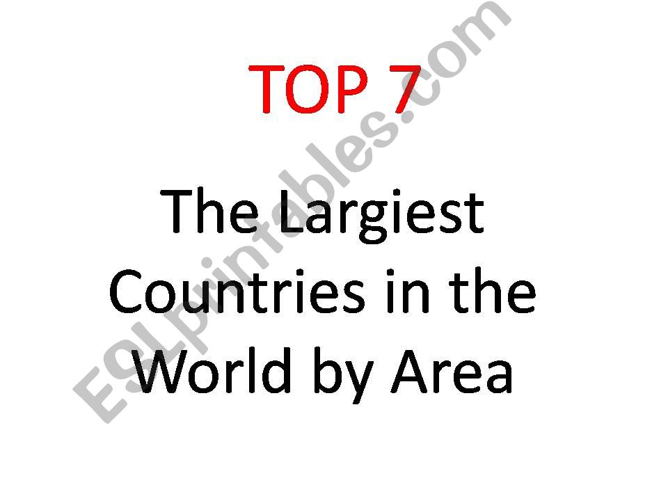 The Largiest Countries powerpoint