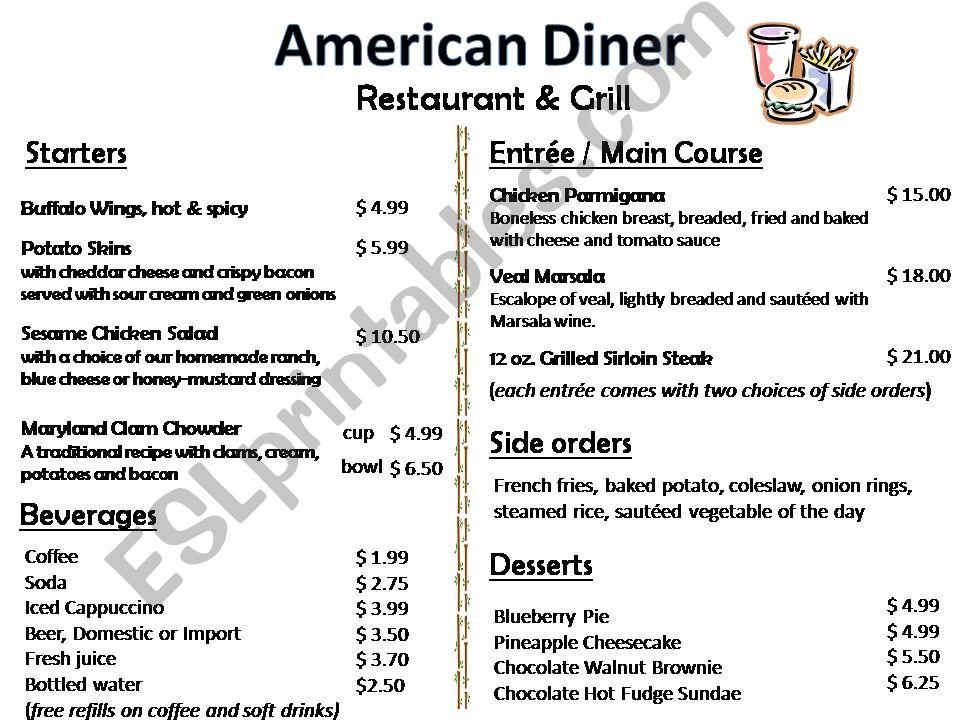 Menu card powerpoint