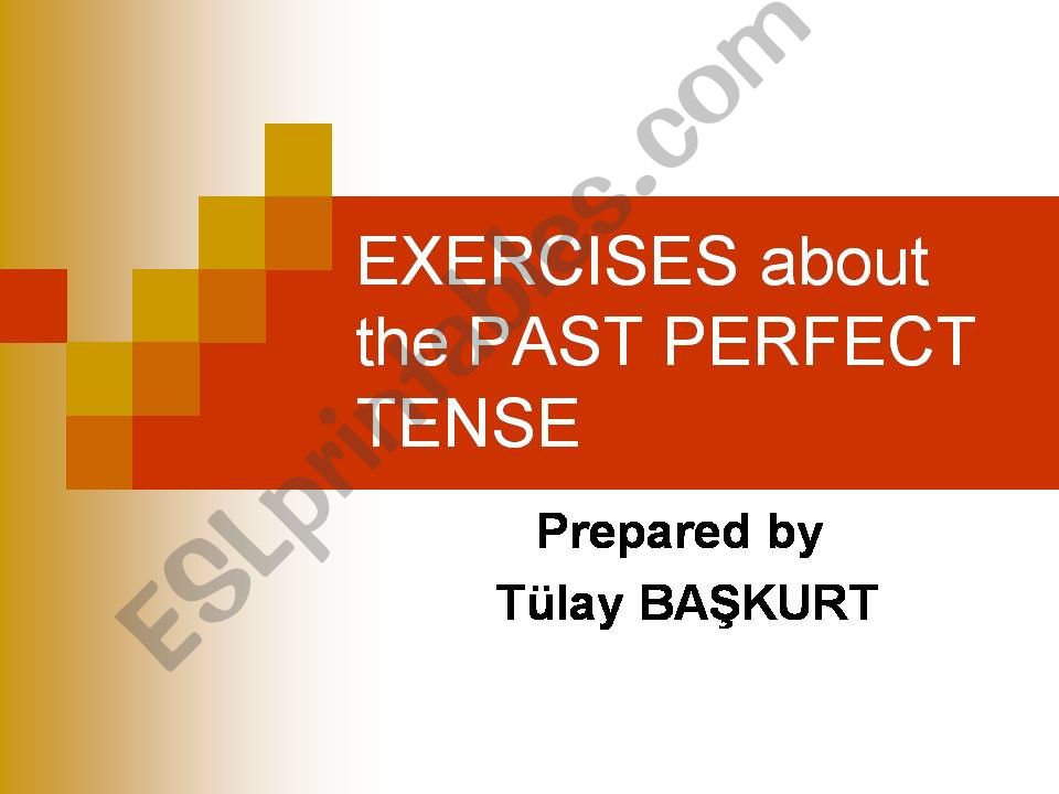 Exercises about the PAST PERFECT TENSE
