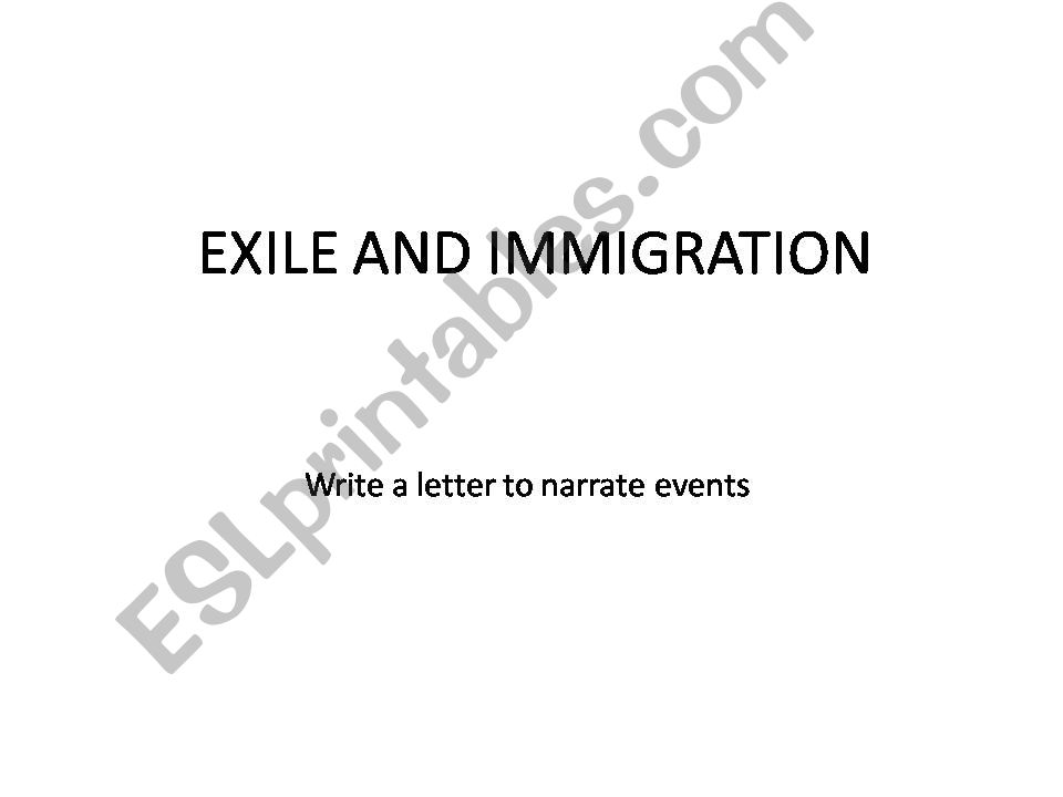 Exile and immigration (Irish immigration to the USA)