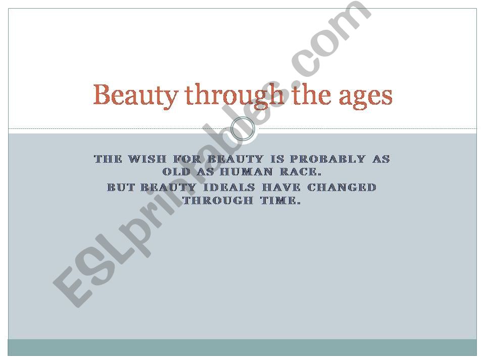 Beauty through the ages powerpoint