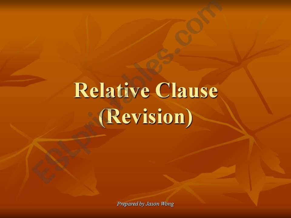 Relative Clauses powerpoint