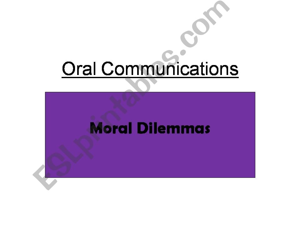 Moral Dilemmas powerpoint