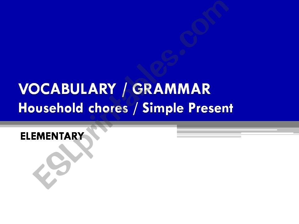 Household Chores powerpoint