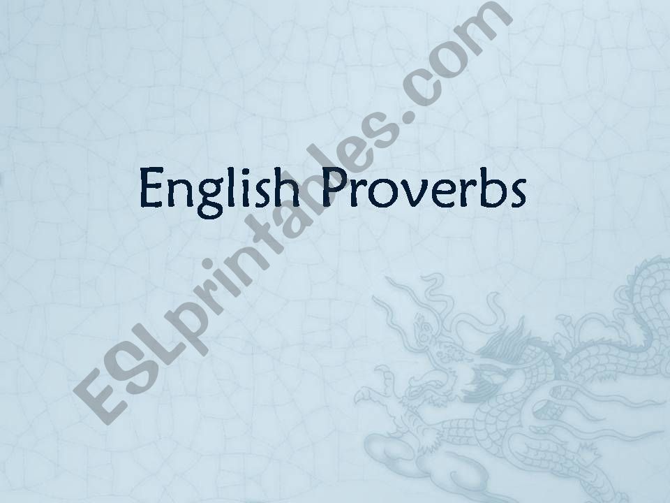 English Proverbs powerpoint