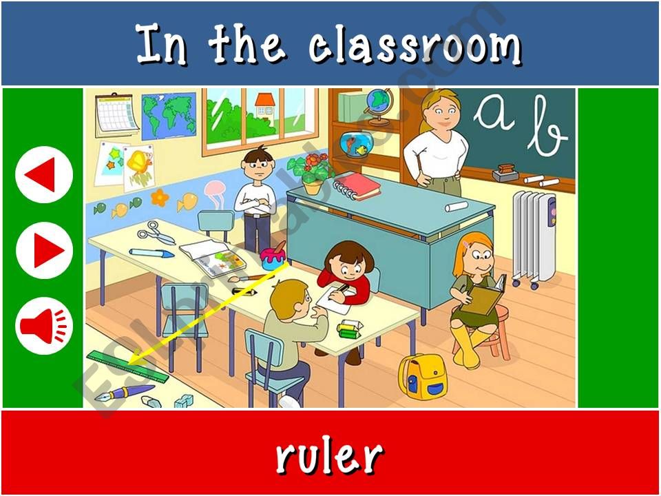 In the classroom - vocabulary with sound