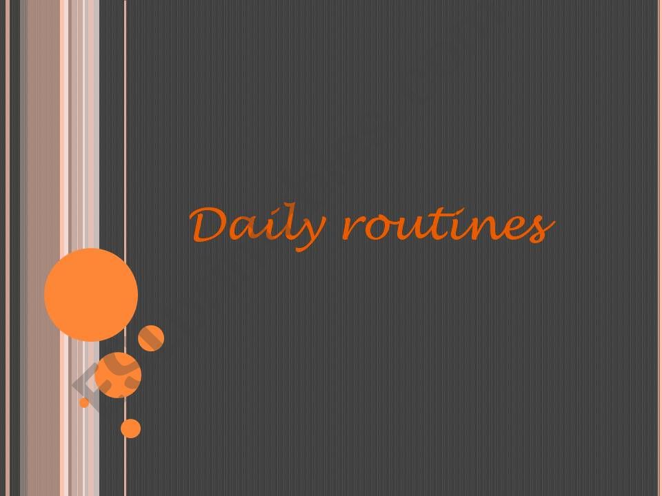 Daily Routines powerpoint