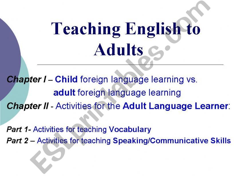 Teaching English to Adults powerpoint