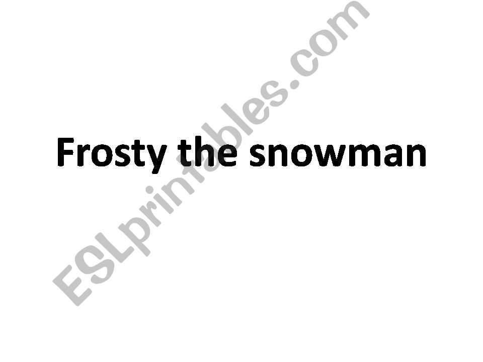 Frosty the snowman story powerpoint
