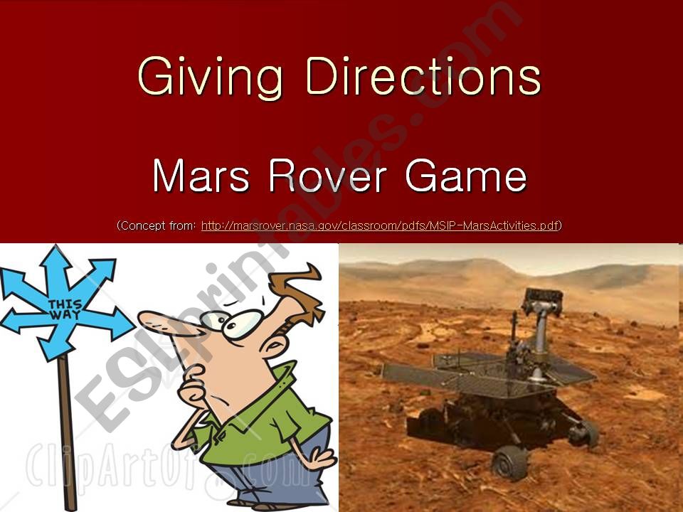 Mars Rover Directions game powerpoint