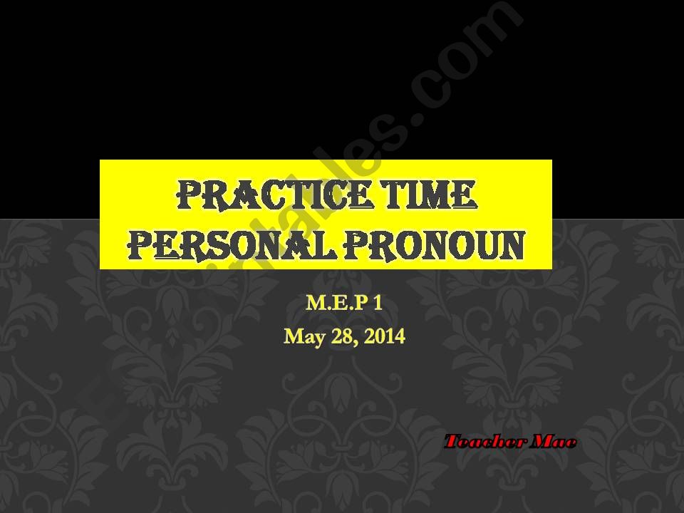 Personal Pronoun powerpoint