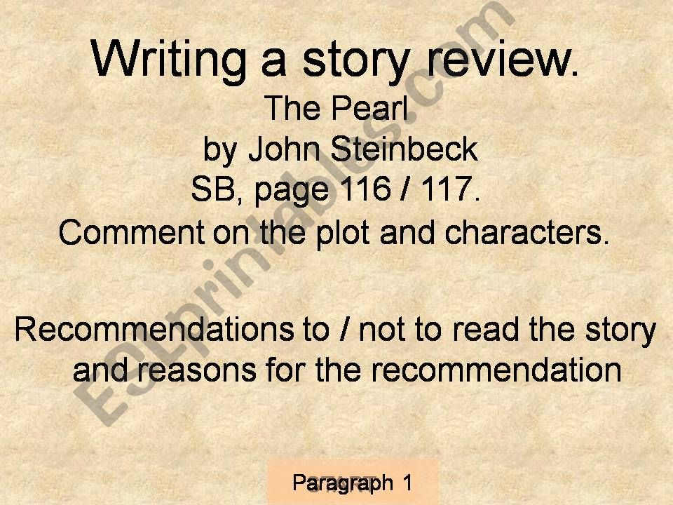 a story review of The Pearl by John Steinbeck