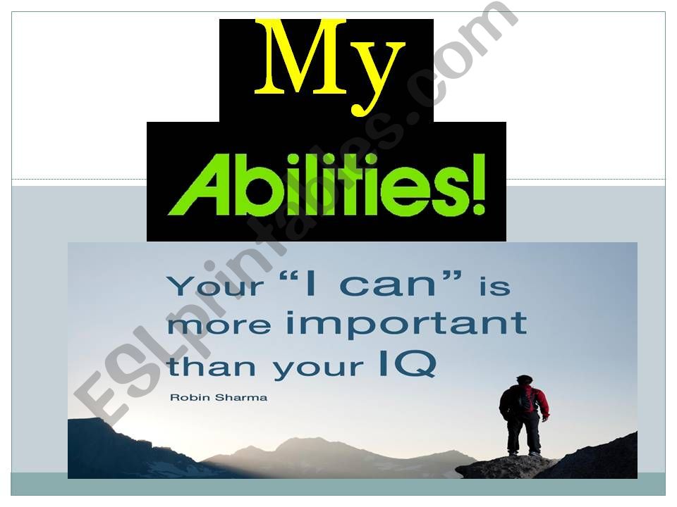 My Abilities Come With Special Effects ESL - English PowerPoints: My Abilities