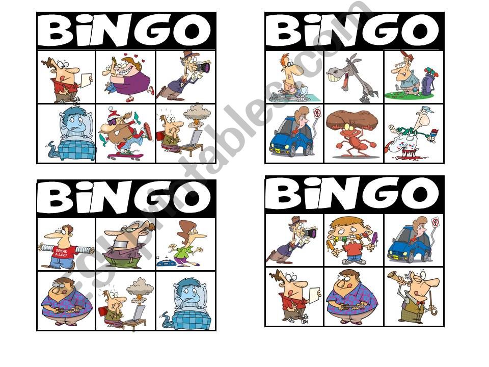 CAN-CANT BINGO CARDS(12 bingo cards plus a teachers guide)
