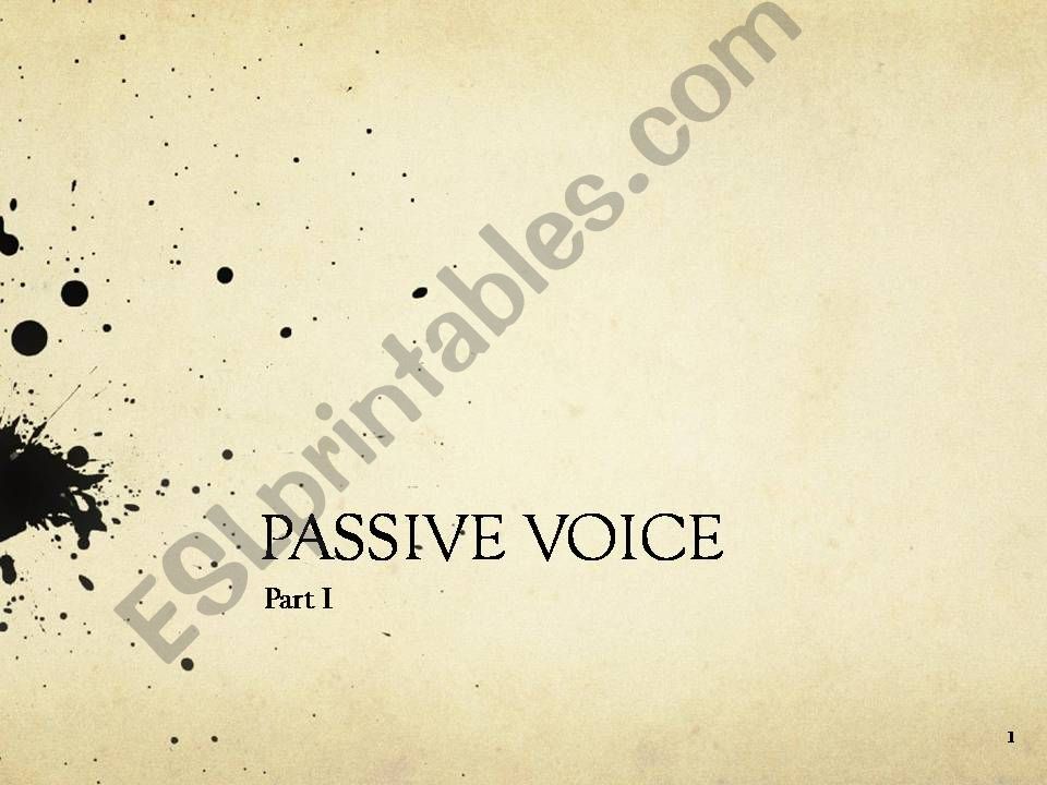 Passive Voice Pt 1 powerpoint