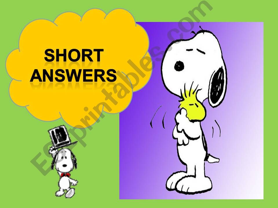 Snoopys Day (Short Answers Practice)