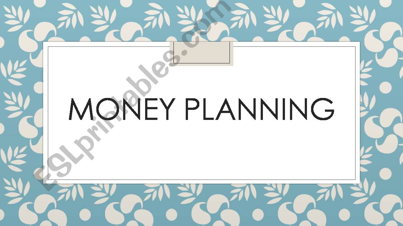 Money Planning powerpoint