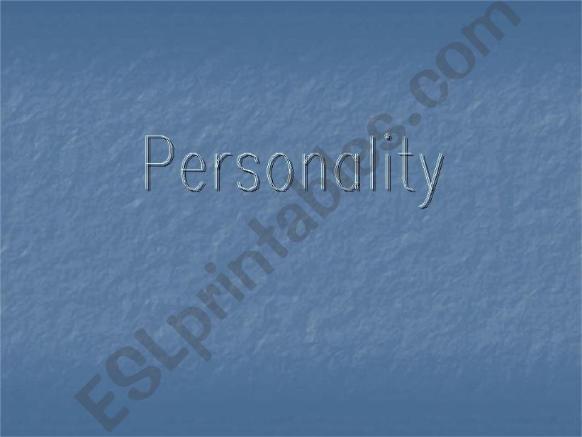 Personality powerpoint