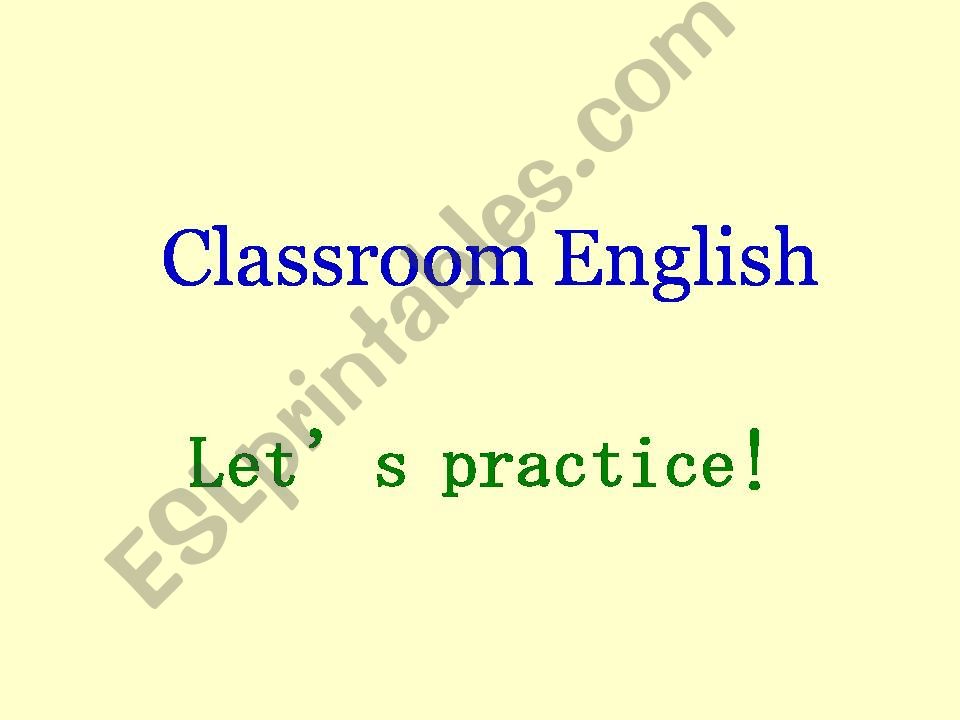 classroom english powerpoint