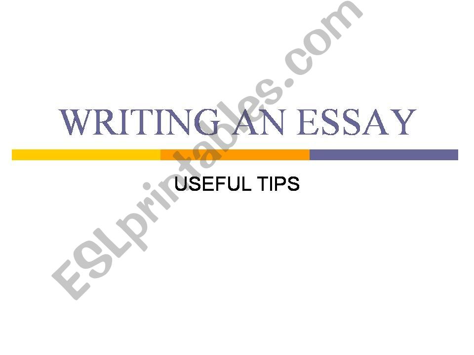 Guidelines to an essay powerpoint
