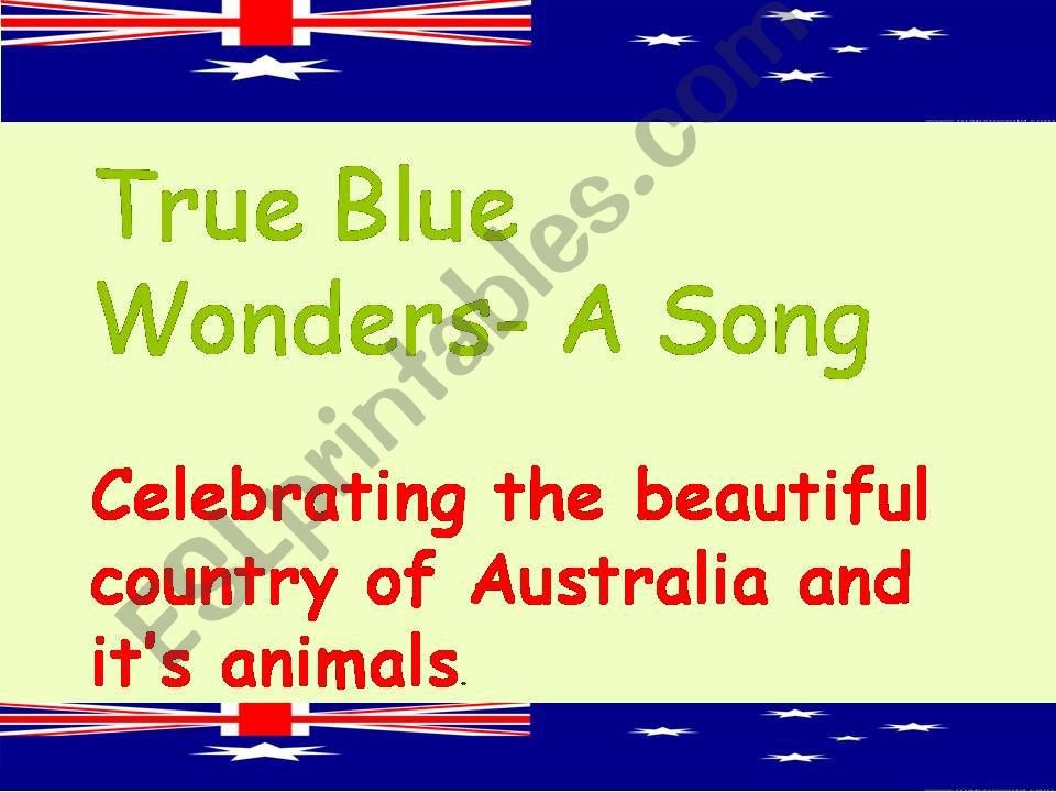 True blue wonders pre listening activity 