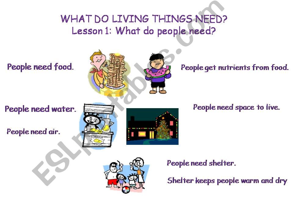 What do living things need powerpoint