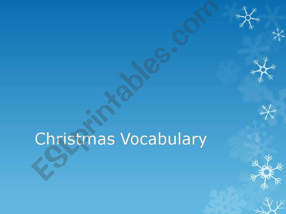 Christmas Vocabulary powerpoint