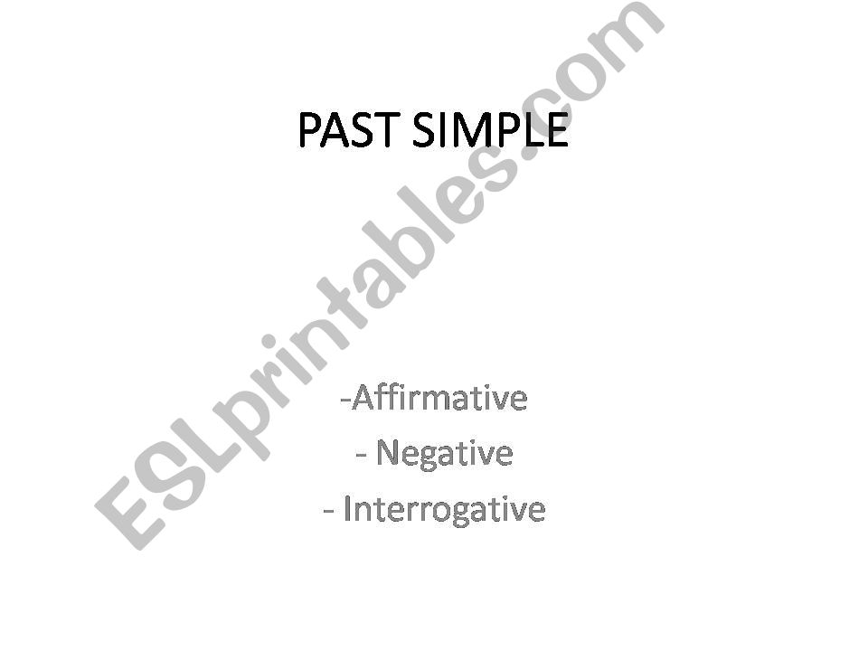 Past Simple powerpoint