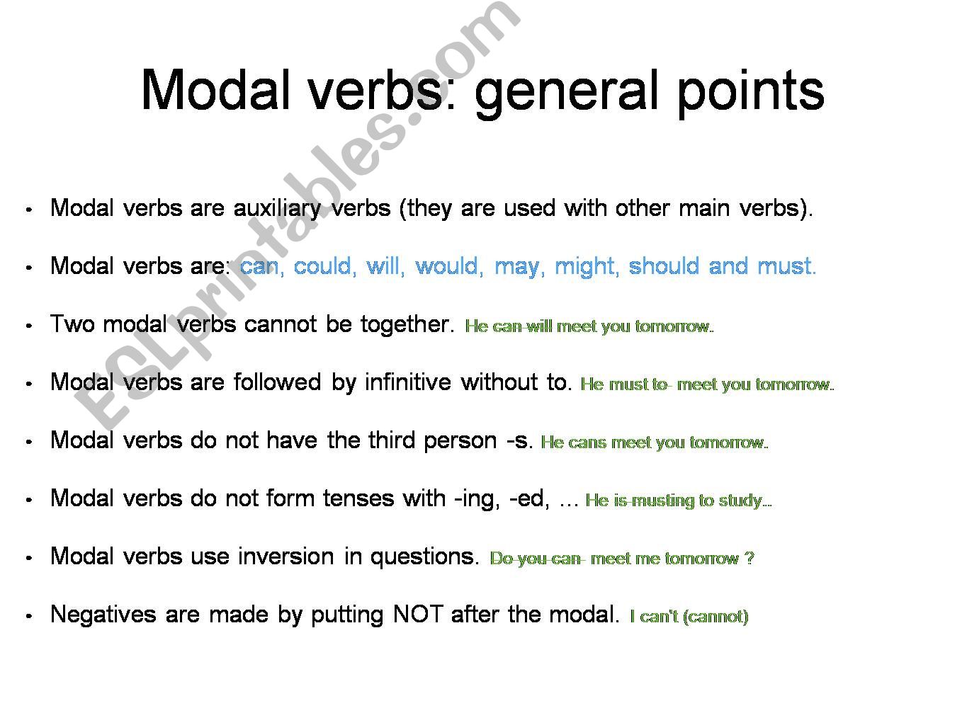 Modals powerpoint