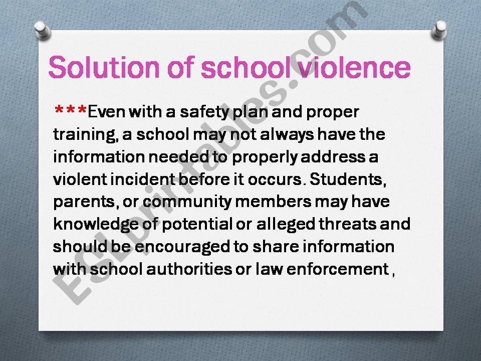 School violence( part 2)    roles of teachers and solutions 