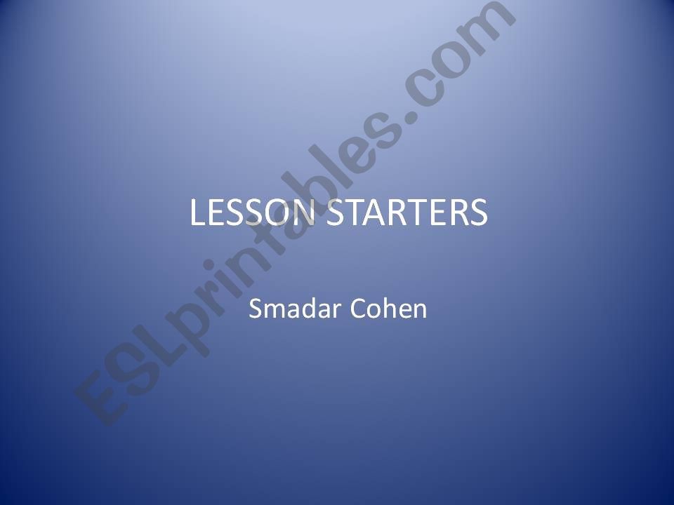 START YOUR LESSON RIGHT! powerpoint