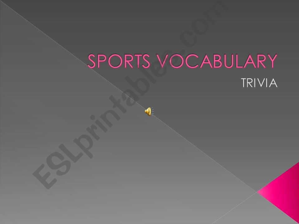 Sports vocabulary powerpoint