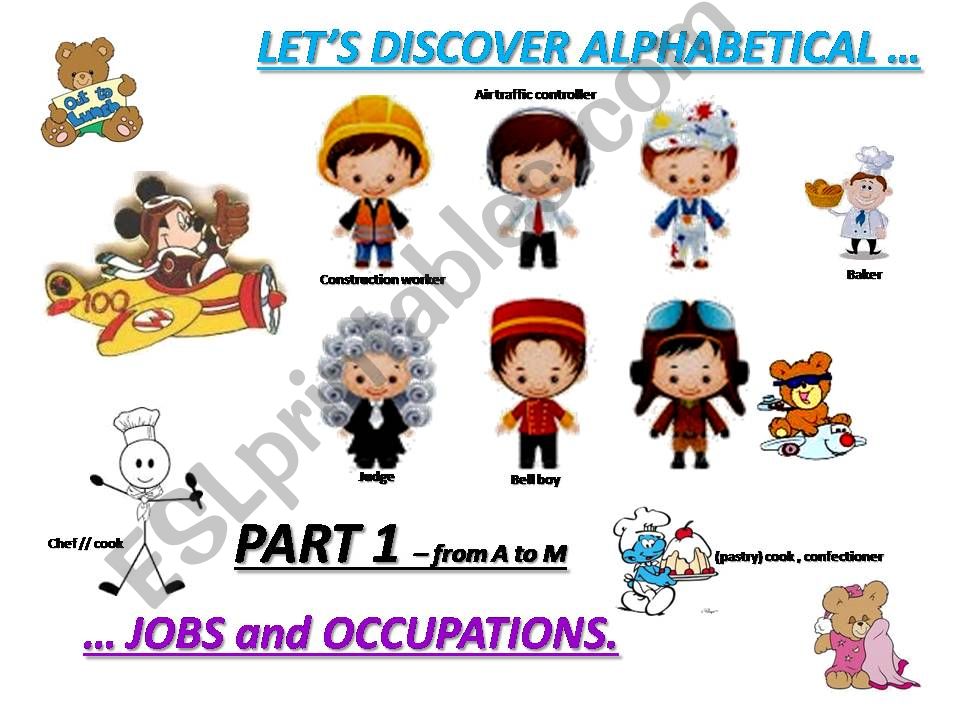 JOBS and OCCUPATIONS - vocabulary and exercises - part 1 From A to M