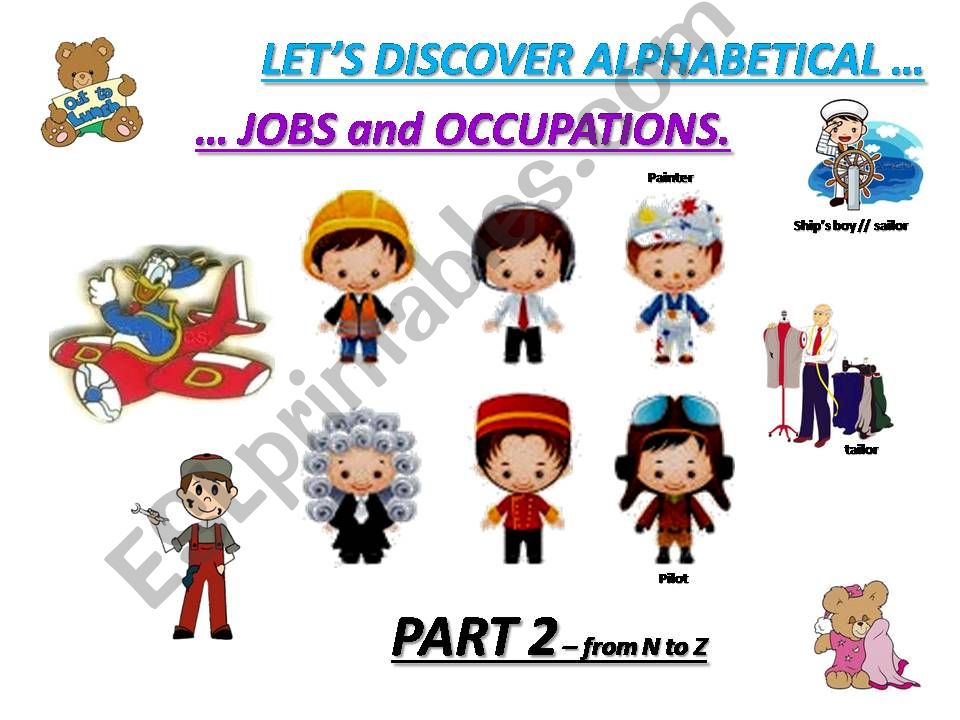 JOBS and OCCUPATIONS : vocabulary and exercises - part 2 From N to Z