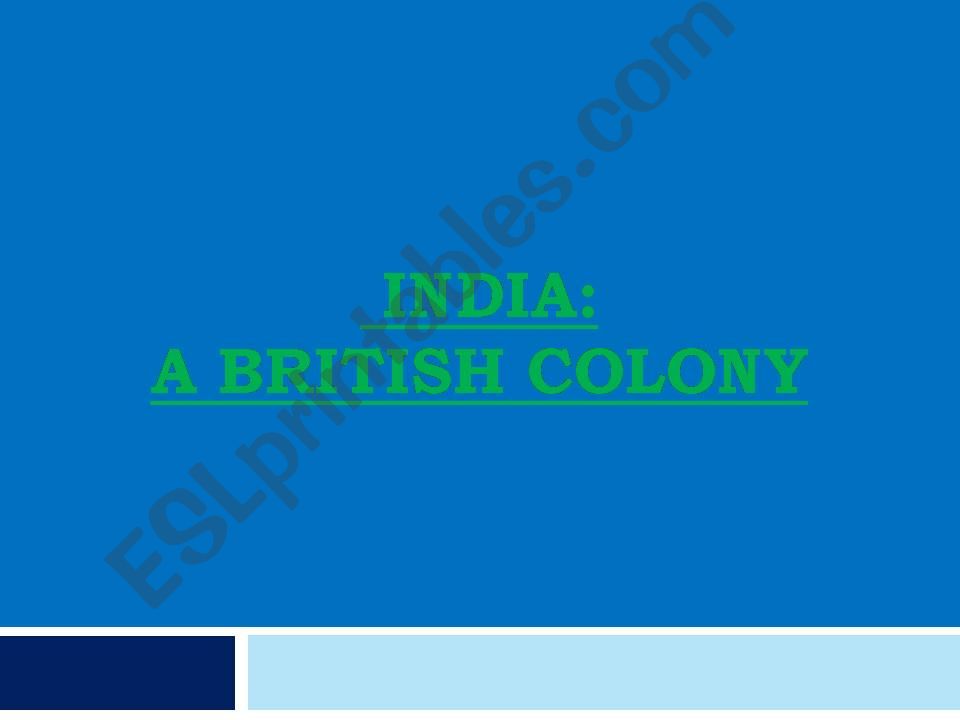 Inia - a British Colony powerpoint