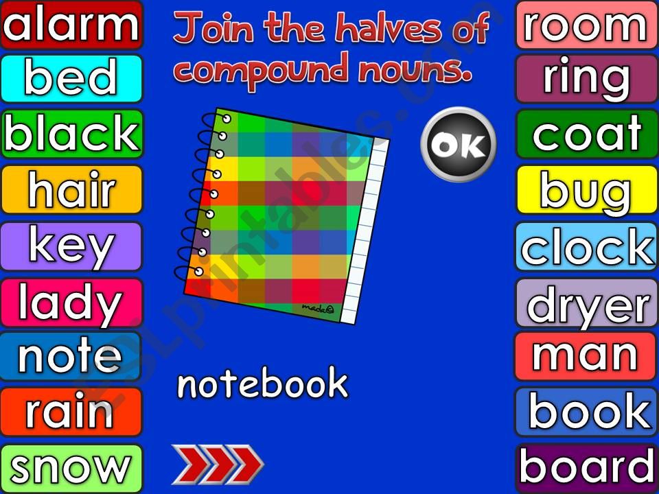 Compound nouns - GAME (4) powerpoint
