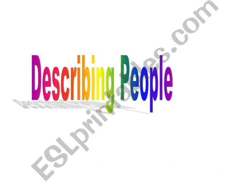 Describing People powerpoint