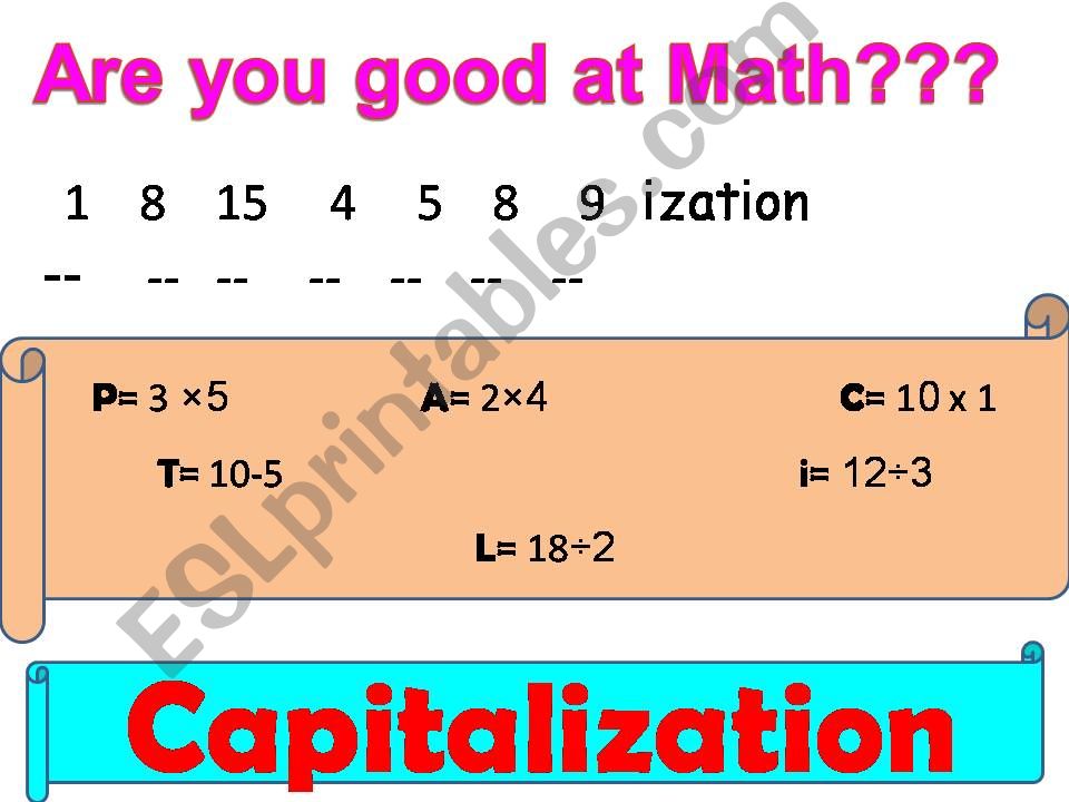 Capitalization powerpoint