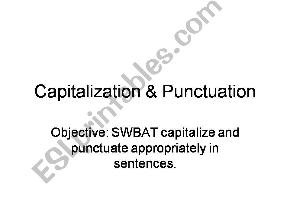 Capitalization & Punctuation powerpoint